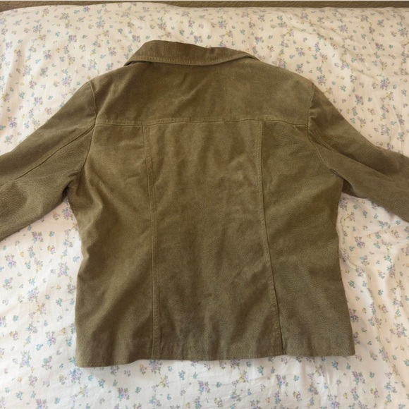 Live a Little Khaki green suede button Jacket - Picture 2 of 5